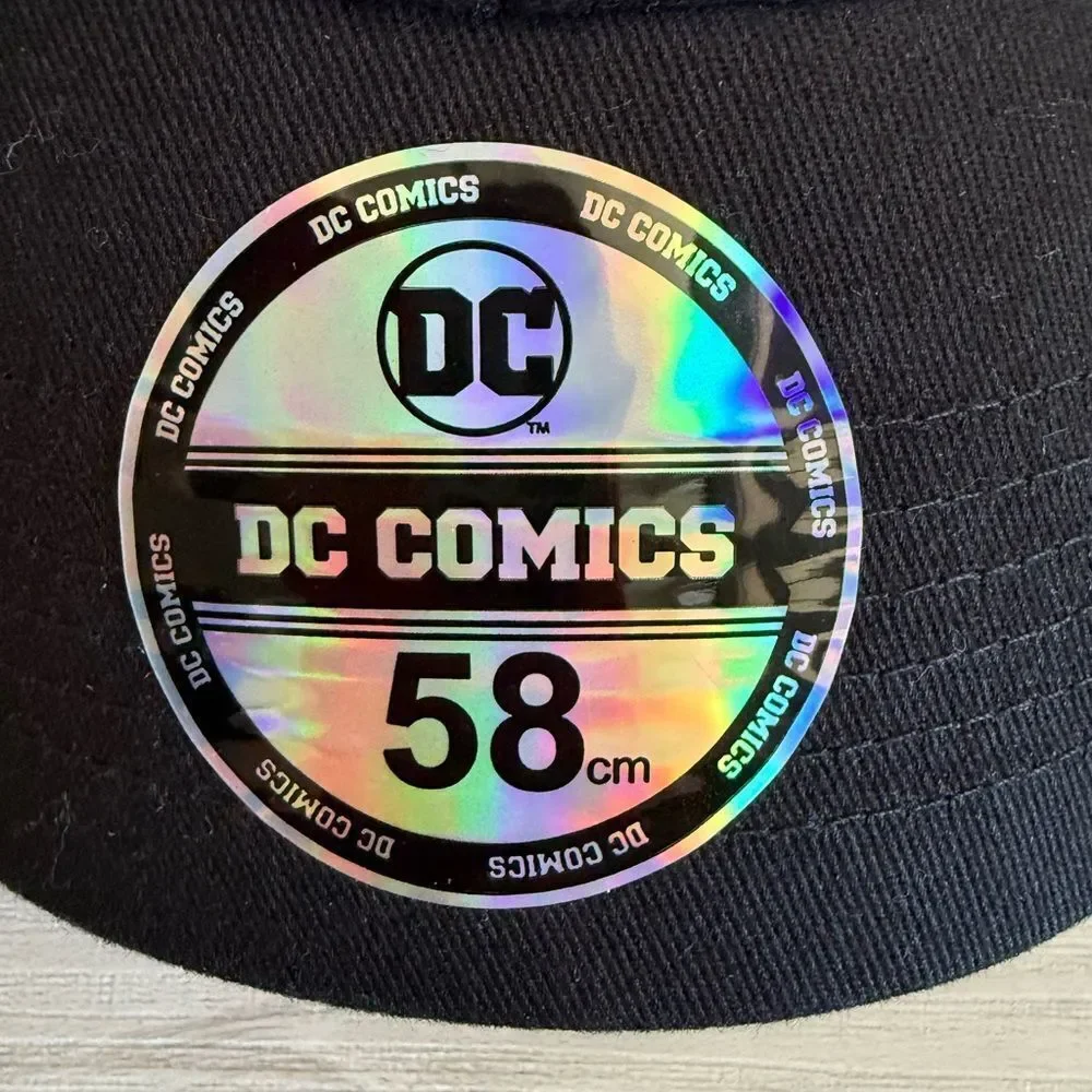 DC Comics Superman All Black Rubber Logo Baseball Cap Black OS NWT